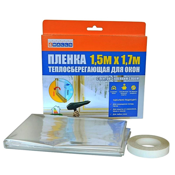 Пленка теплосберегающая для окон 1,5x1,7м,&quot;4Walls/20 PTS200W
