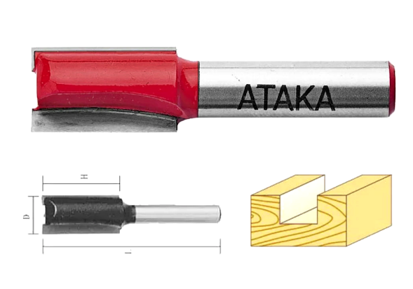 Фреза Атака 002080 пазовая прямая  O 12х8 мм =38155=